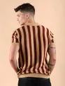 Maroon Striped Flat Knit Shirt